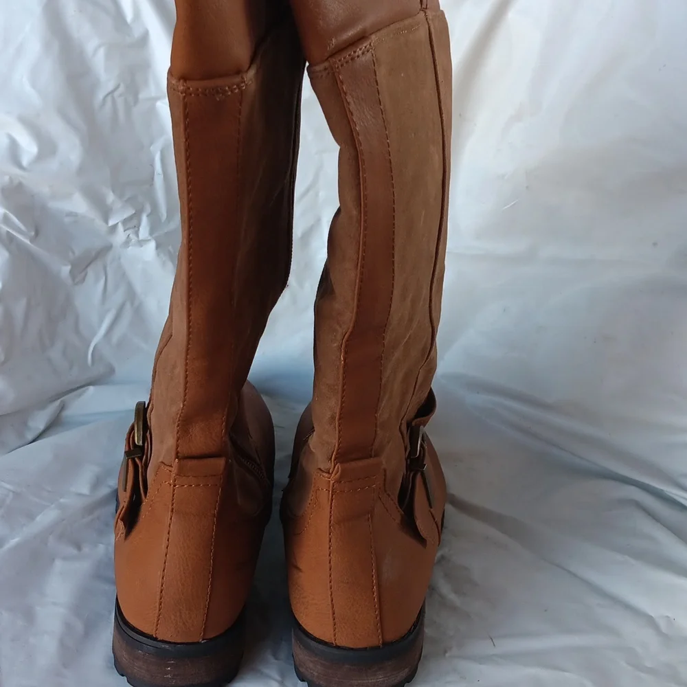 Daily Shoes Stylish Brown Knee-High Boots Womens 7.5